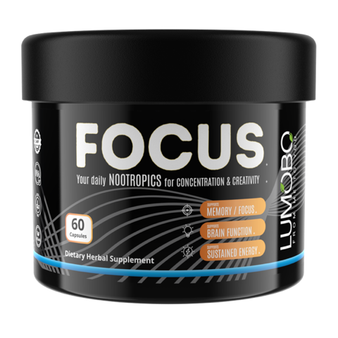 A bottle of Lumobo FOCUS
